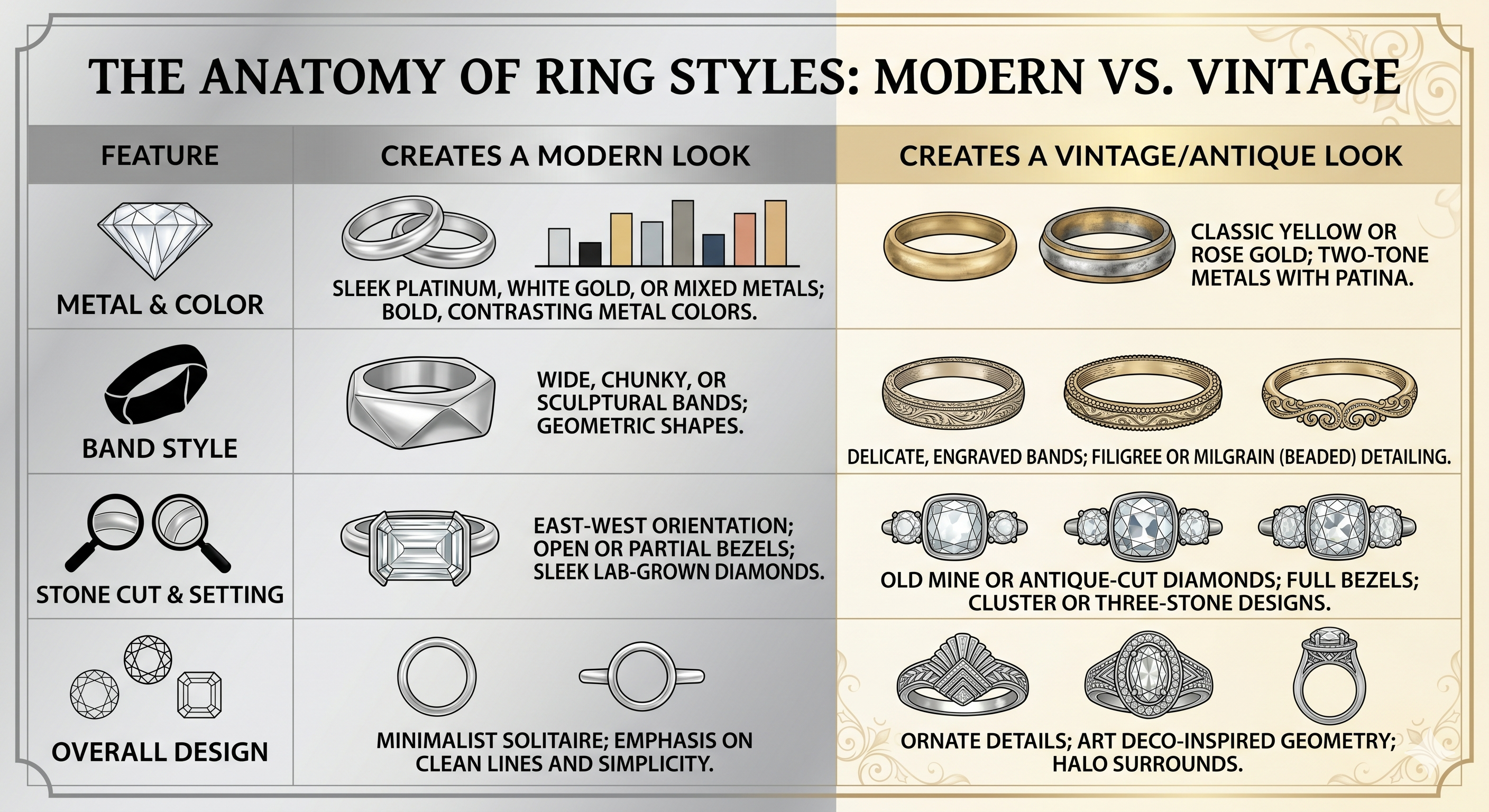 What Makes a Bezel Look Modern vs Vintage